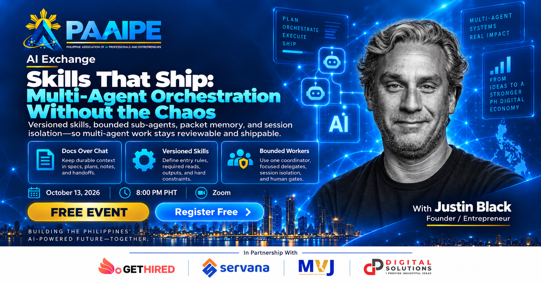 Skills That Ship with Justin Black — October 13, 2026, 8:00 PM PHT